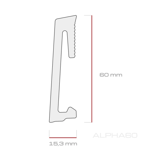 Listwa przypodłogowa PVC Alpha 60mm 2,2m Unique Oak Wodoodporna
